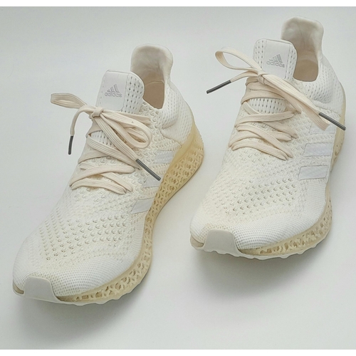 1016 - A Pair of Adidas Unisex Chalk White Futurecraft 3D Trainers. UK men's size 8.5, women's size 9/US me... 