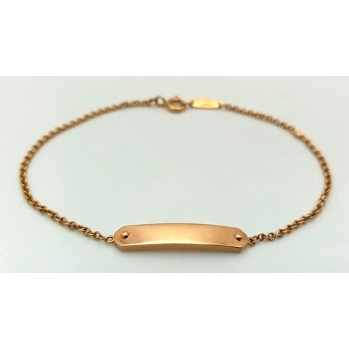 1113 - A TIFFANY & CO 18K ROSE GOLD ID BRACELET READY TO BE ENGRAVED 3.9G TOTAL WEIGHT, 17CM LENGTH.

ref: ... 