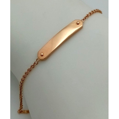 1113 - A TIFFANY & CO 18K ROSE GOLD ID BRACELET READY TO BE ENGRAVED 3.9G TOTAL WEIGHT, 17CM LENGTH.

ref: ... 