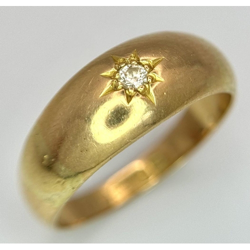 1176 - AN 18K YELLOW GOLD VINTAGE DIAMOND RING 3.5G TOTAL WEIGHT, SIZE M HALLMARKED 1947 BIRMIGHAM.

ref: S... 