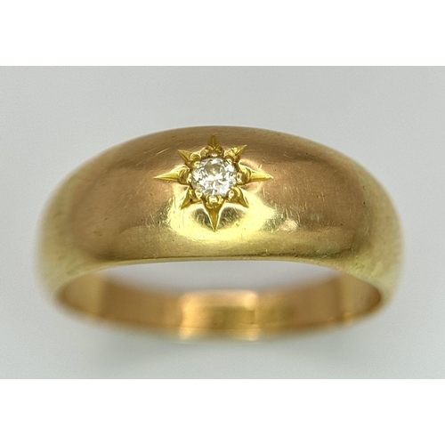 1176 - AN 18K YELLOW GOLD VINTAGE DIAMOND RING 3.5G TOTAL WEIGHT, SIZE M HALLMARKED 1947 BIRMIGHAM.

ref: S... 