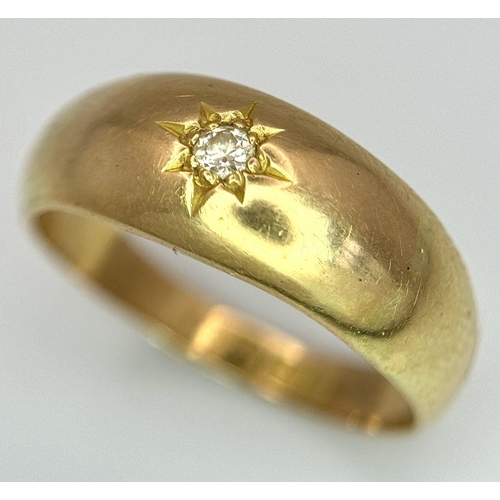 1176 - AN 18K YELLOW GOLD VINTAGE DIAMOND RING 3.5G TOTAL WEIGHT, SIZE M HALLMARKED 1947 BIRMIGHAM.

ref: S... 