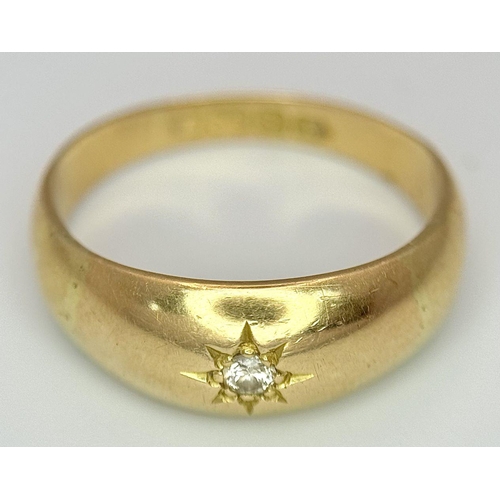 1176 - AN 18K YELLOW GOLD VINTAGE DIAMOND RING 3.5G TOTAL WEIGHT, SIZE M HALLMARKED 1947 BIRMIGHAM.

ref: S... 