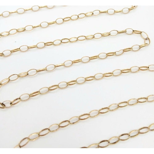 1170 - A 9k yellow gold belcher necklace, total length 73cm, weight 5.5 grams.