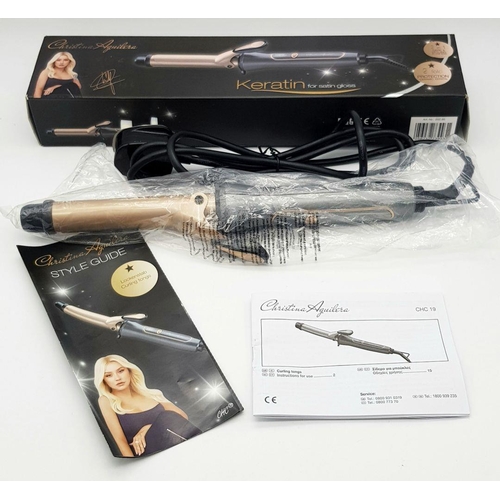 1387 - Two Pairs of Keratin Christina Aguilera Hair Straighteners. As new, in box.