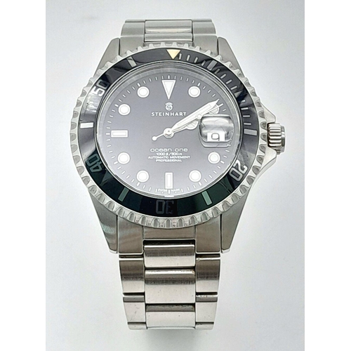 290 - An Excellent Condition Men’s Steinhart Professional Ocean One Automatic Date Stainless Steel Divers ... 