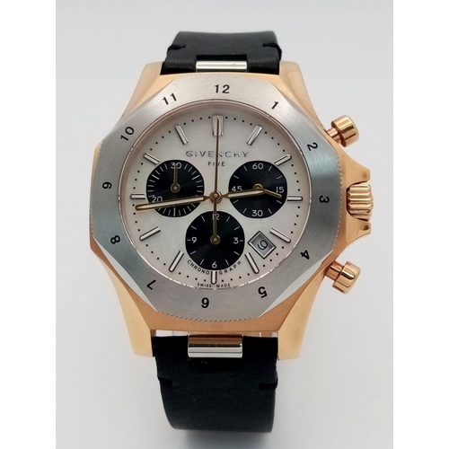 346 - An Givenchy Model Five Chronograph Watch-45mm Case. Working Order. Givenchy’s nod to the Royal Oak O... 