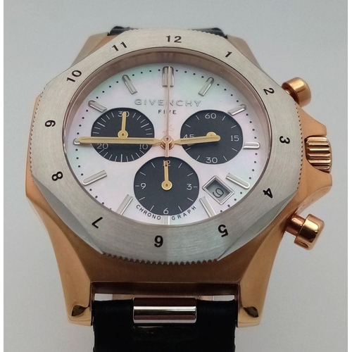 346 - An Givenchy Model Five Chronograph Watch-45mm Case. Working Order. Givenchy’s nod to the Royal Oak O... 