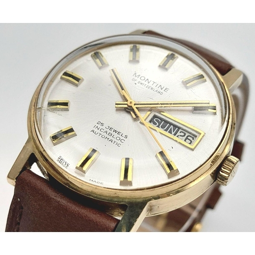 360 - A Men’s, 9 Carat Gold, Montine Automatic Day/Date Presentation Watch.  Working Order at time of list... 