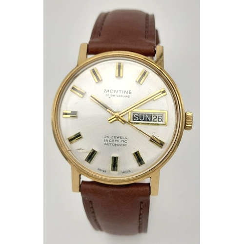 360 - A Men’s, 9 Carat Gold, Montine Automatic Day/Date Presentation Watch.  Working Order at time of list... 