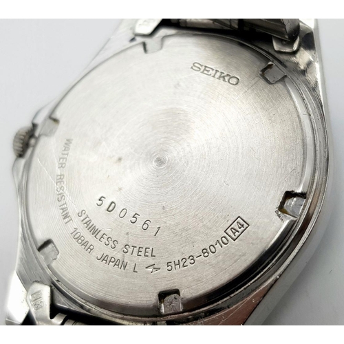 493 - Two Men’s Vintage Seiko Quartz Watches, Comprising. 1) Seiko Model Sq100 Date Watch-37mm Case & 2) A... 