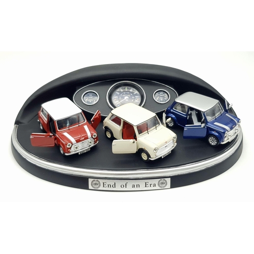 646 - A Corgi Mini Cooper - End of an Era Model. Three Piece boxset on plinth. Comes with a certificate. A... 