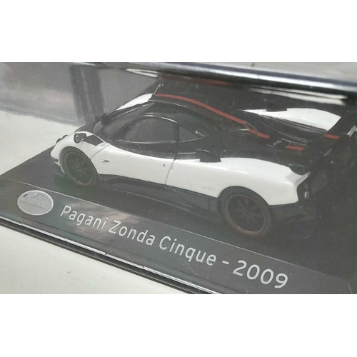 835 - Ten Sports Car Cast Metal Models. All in original packaging and unused. Includes: Bugatti, Mclaren, ... 