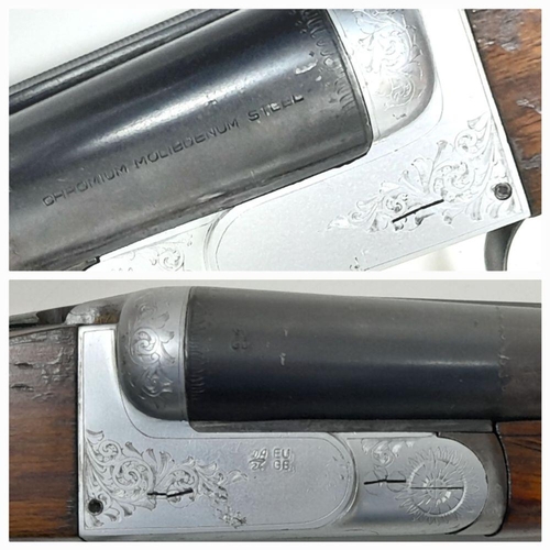 1464 - A BENZONI 12 GAUGE SAWN OFF SHOTGUN WITH ORNATE PATTERNED METAL, SHORTENED STOCK AS FAVOURED BY THE ... 