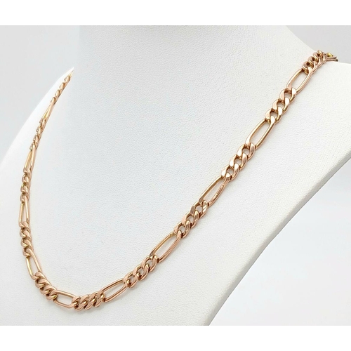 109 - A 9K gold figaro 5mm wide chain, 11.4g , 48cm length. Ref: TC01