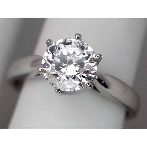 198 - An 18K White Gold Diamond Solitaire Ring. A 1.1ct brilliant round cut diamond. Size O. 4.6g total we... 