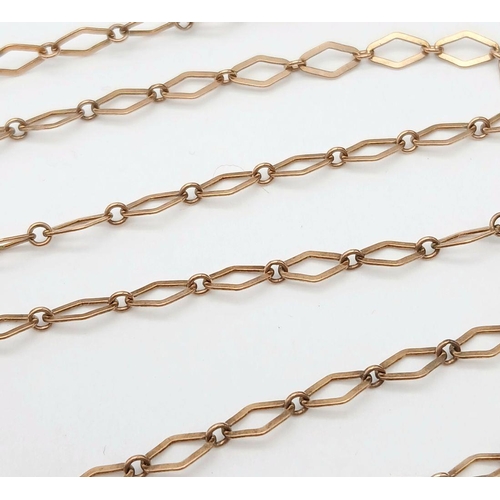 253 - A 9K Yellow Gold Open Link Chain. 52cm length. 3.8g