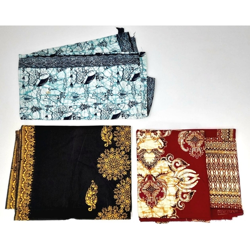 316 - Three Vintage Jakarta Batik, Beautifully Patterned Table Cloths. Given in the late 1960s to some fam... 