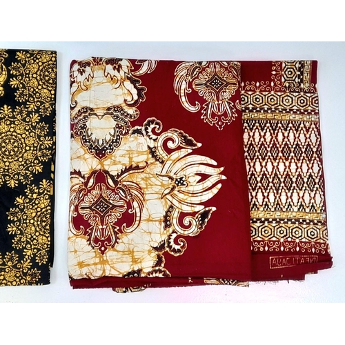 316 - Three Vintage Jakarta Batik, Beautifully Patterned Table Cloths. Given in the late 1960s to some fam... 