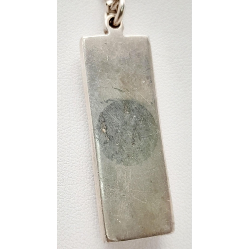 465 - A Vintage Hallmarked 1977 (Jubilee Year) Heavy Silver Ingot Pendant Necklace. Pendant Measures 4.2cm... 