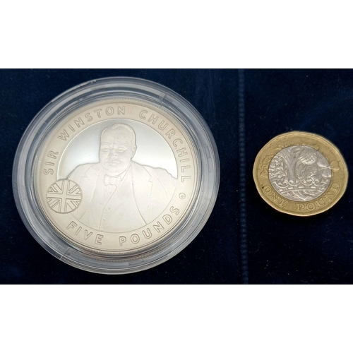 543 - A Scarce Limited Edition One Ounce 925 Silver Winston Churchill £5 Commemorative Coin, part of the ‘... 