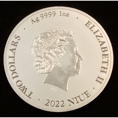 732 - A Mint Condition, Fine Silver (.9999) 1 Ounce (31.37 grams) 2022 Queen Elizabeth ‘Bitcoin’.