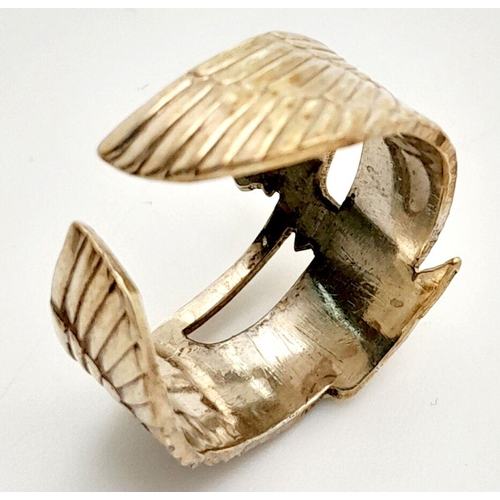 908 - A Vintage Silver Egyptian Goddess Ring Size Q. Open Shank so will have some adjustment on size. The ... 