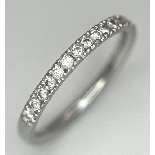 334 - A PLATINUM DIAMOND SET BAND RING 0.30CT 2.64G SIZE J. Ref: A/S 1163