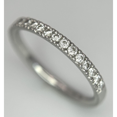 334 - A PLATINUM DIAMOND SET BAND RING 0.30CT 2.64G SIZE J. Ref: A/S 1163