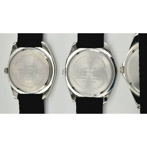 817 - Three Military Design ‘Divers’ Homage Watches Comprising: 1) A 1980’s Design British Navy Diver-43mm... 