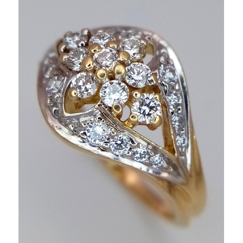 137 - A 18K YELLOW GOLD DIAMOND RING. 0.40CT. TOTAL WEIGHT 4.3G. SIZE M. Ref: SC 4074