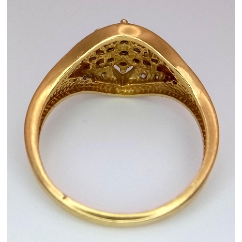 137 - A 18K YELLOW GOLD DIAMOND RING. 0.40CT. TOTAL WEIGHT 4.3G. SIZE M. Ref: SC 4074