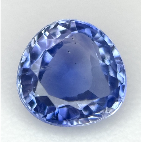 151 - A NATURAL UNTREATED CERTIFIED MODIFIED TRILIANT CUT LIGHT BLUE SAPPHIRE. 0.48CT SRI LANKA CEYLON. CO... 