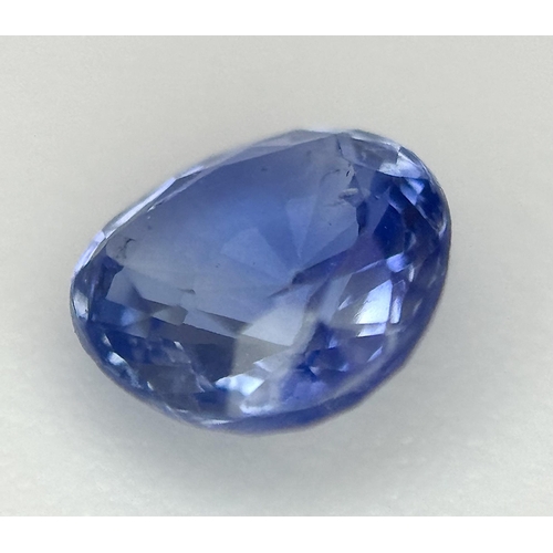 151 - A NATURAL UNTREATED CERTIFIED MODIFIED TRILIANT CUT LIGHT BLUE SAPPHIRE. 0.48CT SRI LANKA CEYLON. CO... 