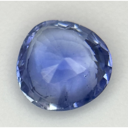 151 - A NATURAL UNTREATED CERTIFIED MODIFIED TRILIANT CUT LIGHT BLUE SAPPHIRE. 0.48CT SRI LANKA CEYLON. CO... 