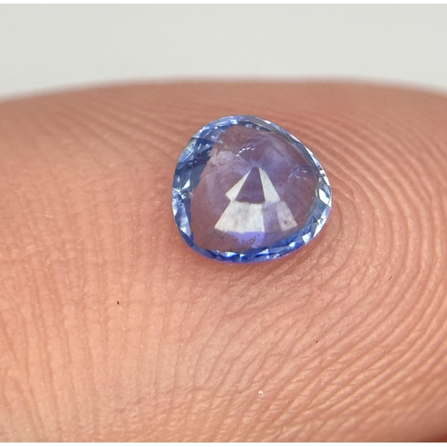 151 - A NATURAL UNTREATED CERTIFIED MODIFIED TRILIANT CUT LIGHT BLUE SAPPHIRE. 0.48CT SRI LANKA CEYLON. CO... 