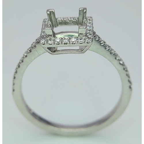 201 - A NEW PLATINUM DIAMOND SET RING, MOUNT READY TO SET YOUR DREAM CENTRE STONE. 0.40CT , 4.1G TOTAL WEI... 