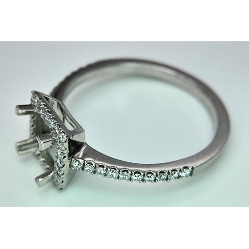 201 - A NEW PLATINUM DIAMOND SET RING, MOUNT READY TO SET YOUR DREAM CENTRE STONE. 0.40CT , 4.1G TOTAL WEI... 