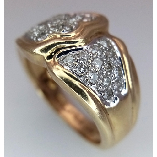 359 - A 9K YELLOW GOLD DIAMOND RING 0.50CT 6.2G SIZE N. Ref: SC 4003