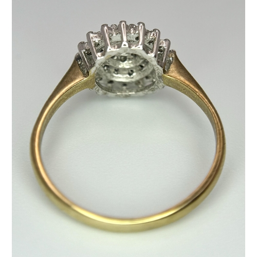 663 - A 9K YELLOW GOLD DIAMOND CLUSTER RING 0.25CT 2.2G SIZE N. Ref: SC 4010