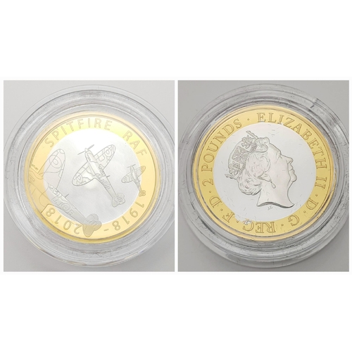 683 - A Mint Condition, Limited Edition, RAF Centenary 2018 ‘Spitfire’ Silver Proof with Gold £2 Coin as I... 