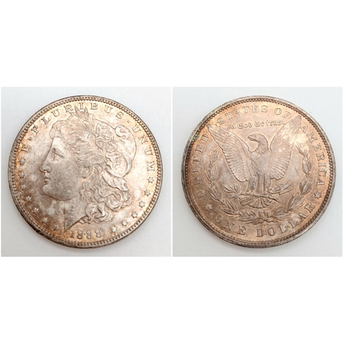 863 - A Morgan 1888 USA Silver Dollar.