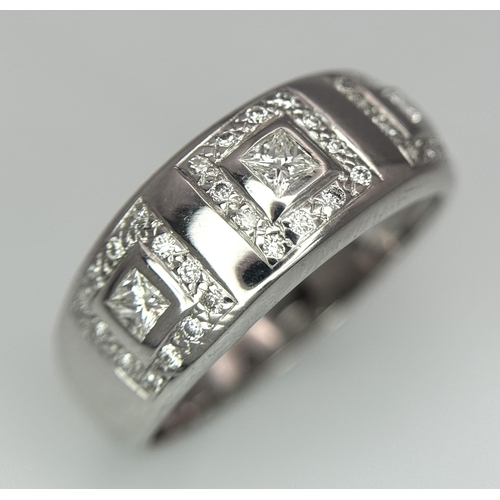 88 - A 18K WHITE GOLD DIAMOND RING. 0.50CT. TOTAL WEIGHT 4.2G. SIZE L AND 1/2. Ref: SC 4061