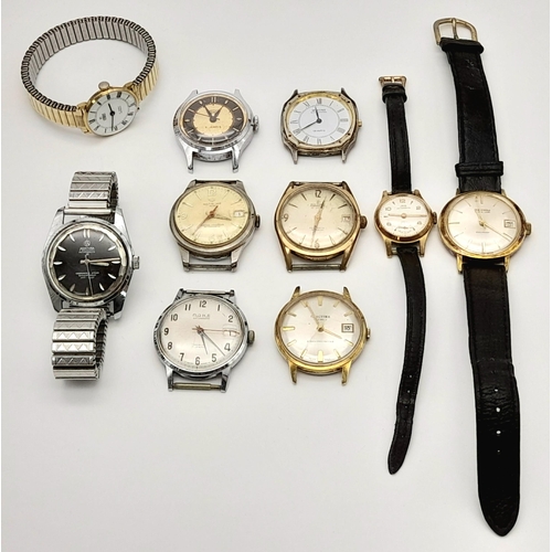 978 - A Parcel of Ten Vintage Men’s and Ladies Watches As Found, Some Working, Some Running and Stopping, ... 