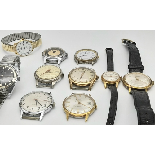 978 - A Parcel of Ten Vintage Men’s and Ladies Watches As Found, Some Working, Some Running and Stopping, ... 