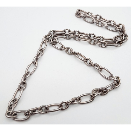 1493 - A vintage 925 silver chunky link necklace. Total weight 29.3G. Total length 52cm.