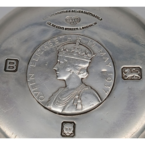 407 - A 1937 Sterling Silver Pin Dish - George VI Coronation. Hallmarks for London 1937. Makers marks of G... 