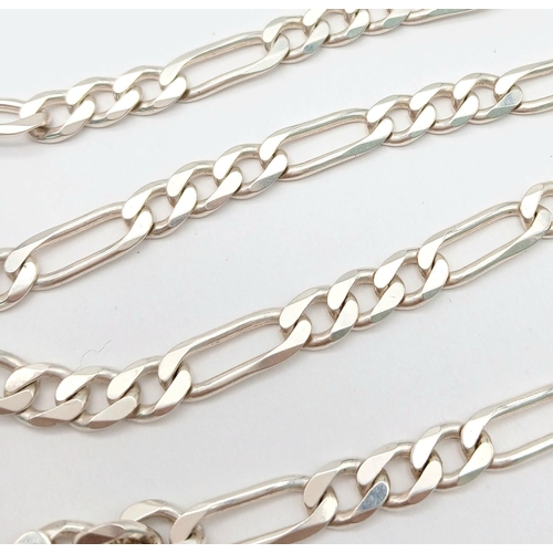 797 - A STERLING SILVER FIGARO NECKLACE. TOTAL WEIGHT APPROX. 34G. 52CM IN LENGTH. Ref: SC 4092