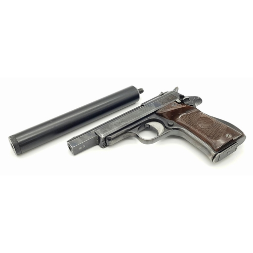 121 - A Deactivated Star Semi-Automatic Pistol with Silencer! This 7.65mm calibre gun has a removable 17cm... 