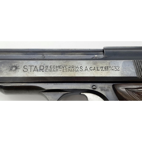 121 - A Deactivated Star Semi-Automatic Pistol with Silencer! This 7.65mm calibre gun has a removable 17cm... 